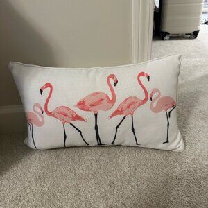 Flamingo Print Decorative Pillow